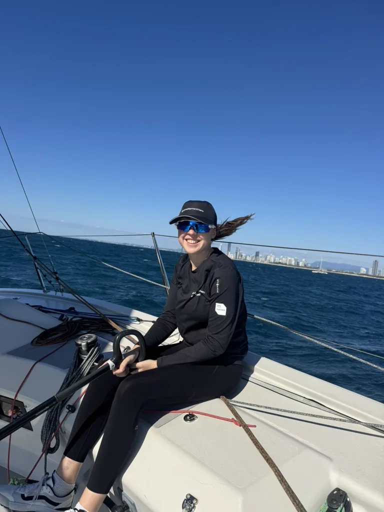 Annie at the helm