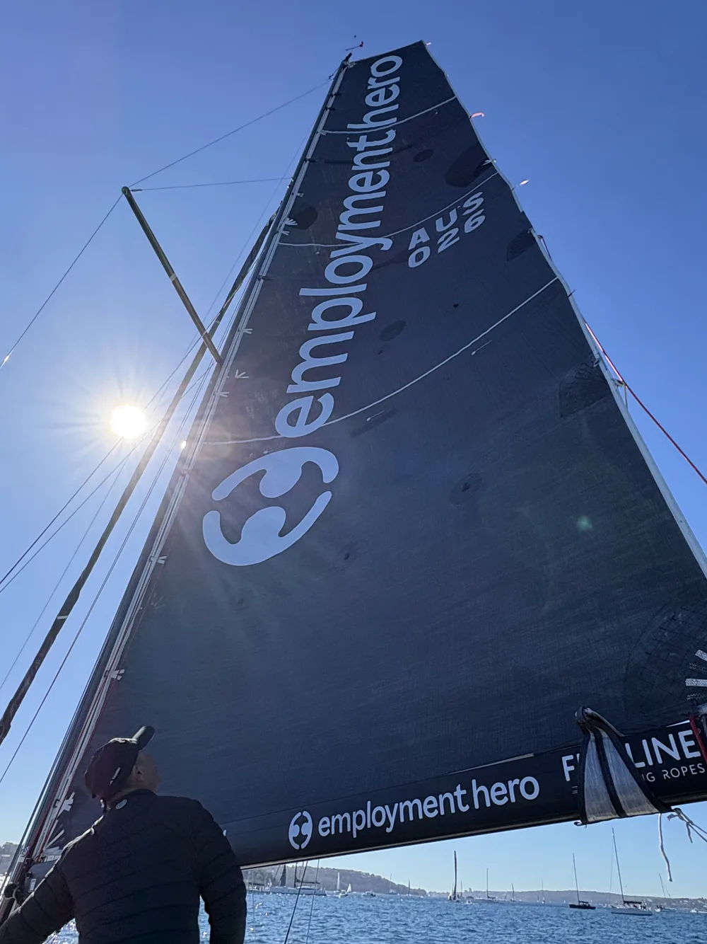 The Employment Hero branded mainsail