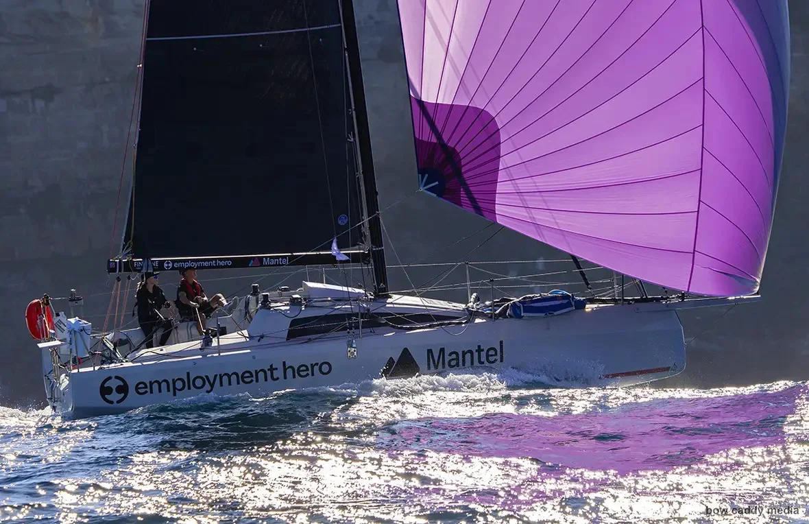 Alliance under the purple spinnaker